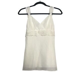 A. Byer Y2K Fairy Ethereal White Lace Trim Sheer Babydoll Top Womens Size M